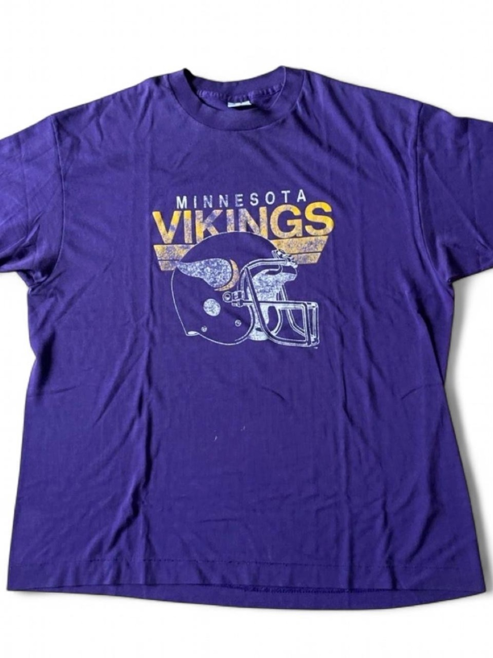 Vintage Minnesota Vikings single stitch tee NFL 80s distressed cotton jersey